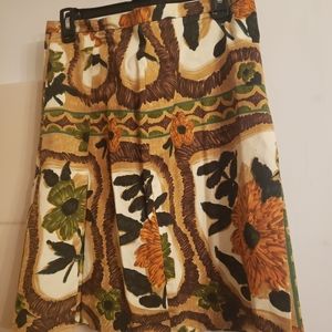 Moschino pencil floral skirt sz 12 green brown